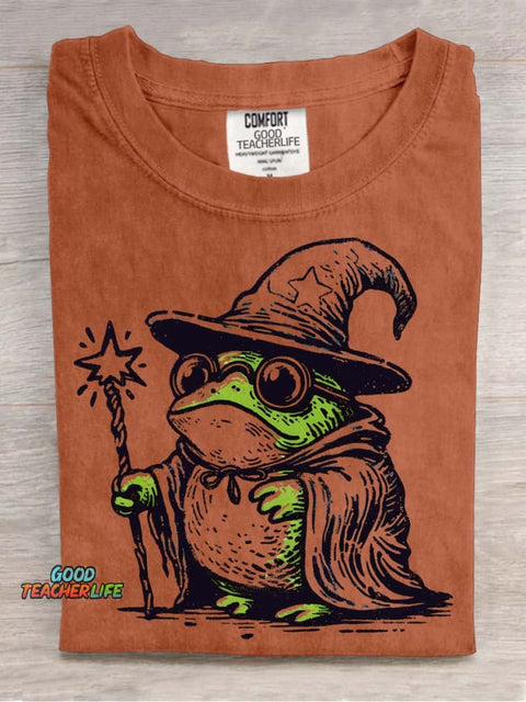 Cute Frog Wizard Decorative Pattern T-shirt