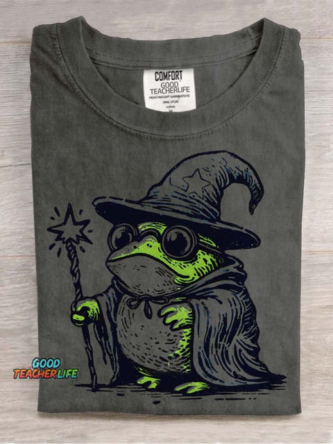 Cute Frog Wizard Decorative Pattern T-shirt