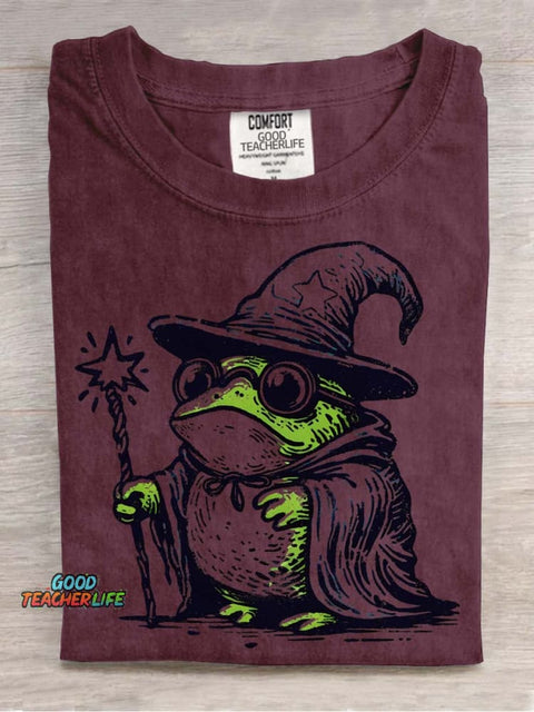 Cute Frog Wizard Decorative Pattern T-shirt