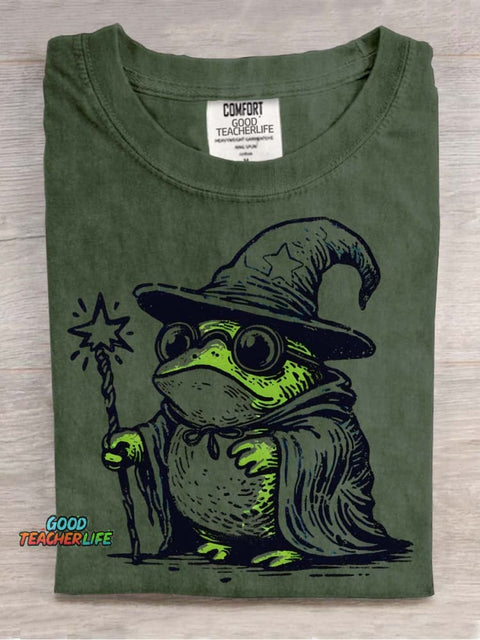 Cute Frog Wizard Decorative Pattern T-shirt