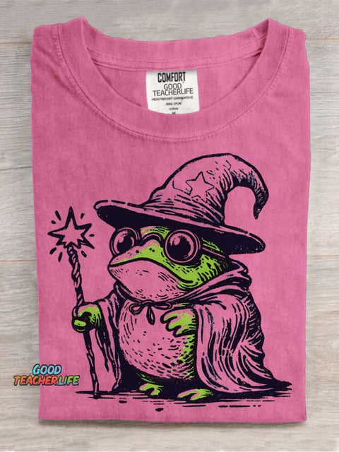 Cute Frog Wizard Decorative Pattern T-shirt