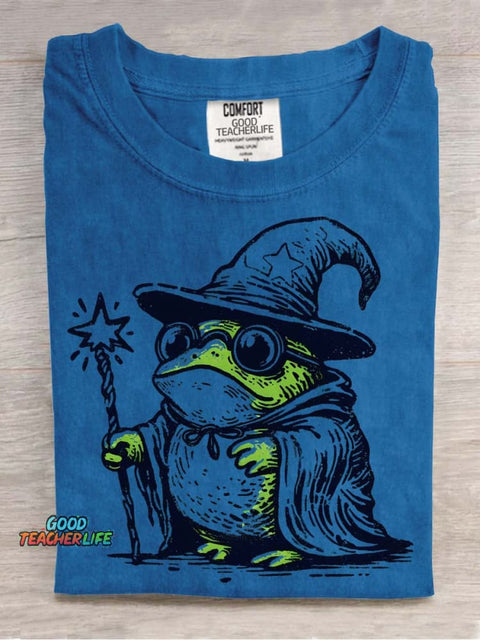 Cute Frog Wizard Decorative Pattern T-shirt