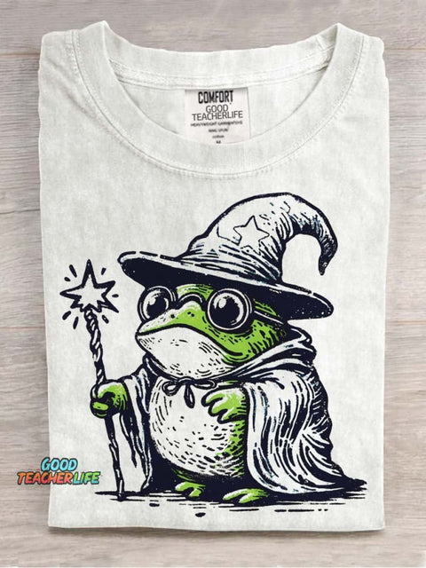 Cute Frog Wizard Decorative Pattern T-shirt
