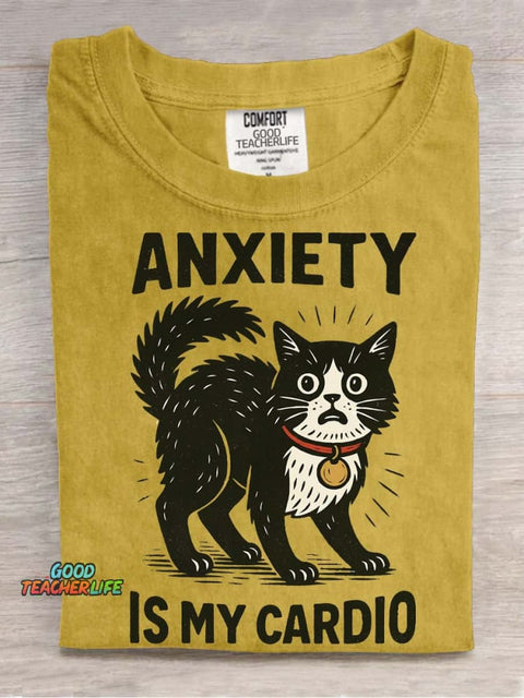 Cat Anxiety Decoration Pattern T-shirt