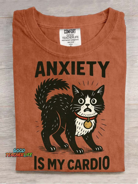 Cat Anxiety Decoration Pattern T-shirt