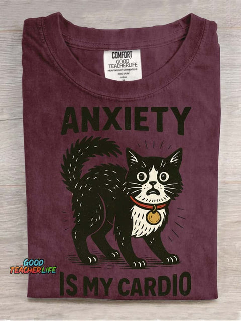 Cat Anxiety Decoration Pattern T-shirt