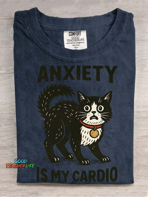 Cat Anxiety Decoration Pattern T-shirt