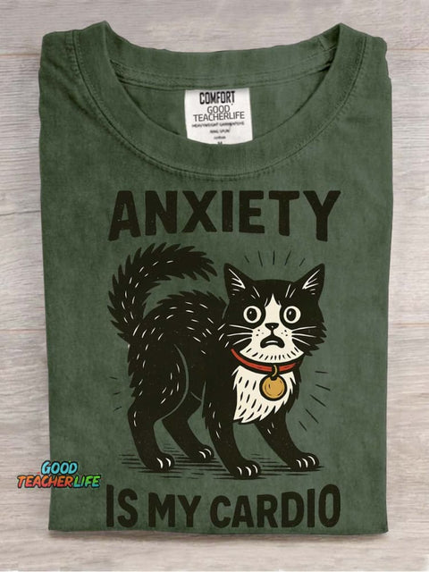 Cat Anxiety Decoration Pattern T-shirt