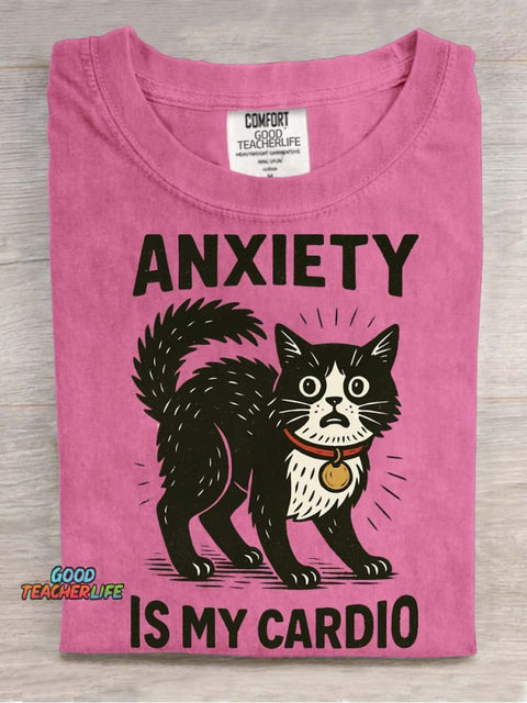 Cat Anxiety Decoration Pattern T-shirt