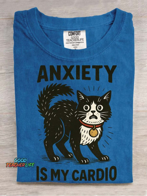 Cat Anxiety Decoration Pattern T-shirt
