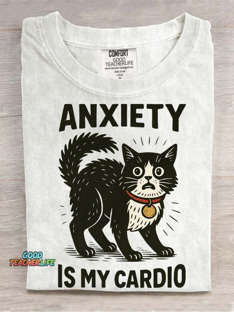 Cat Anxiety Decoration Pattern T-shirt