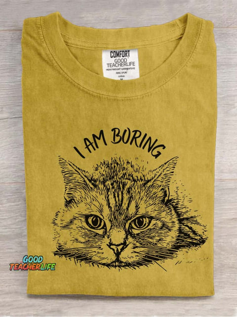 Cat Bored Decorative Pattern T-shirt