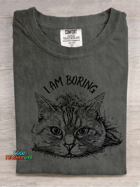 Cat Bored Decorative Pattern T-shirt