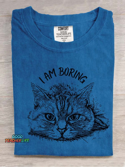 Cat Bored Decorative Pattern T-shirt