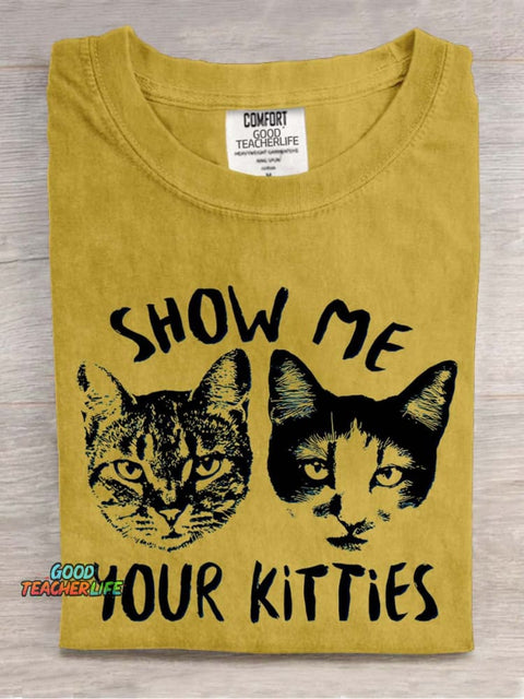 Show Me Your Kitties Decorative Pattern T-shirt