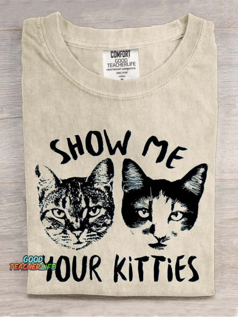 Show Me Your Kitties Decorative Pattern T-shirt