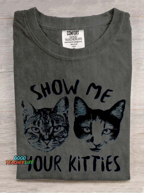 Show Me Your Kitties Decorative Pattern T-shirt