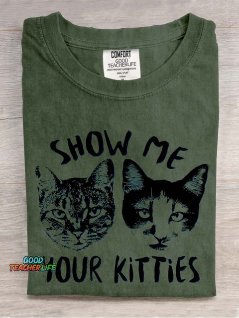 Show Me Your Kitties Decorative Pattern T-shirt