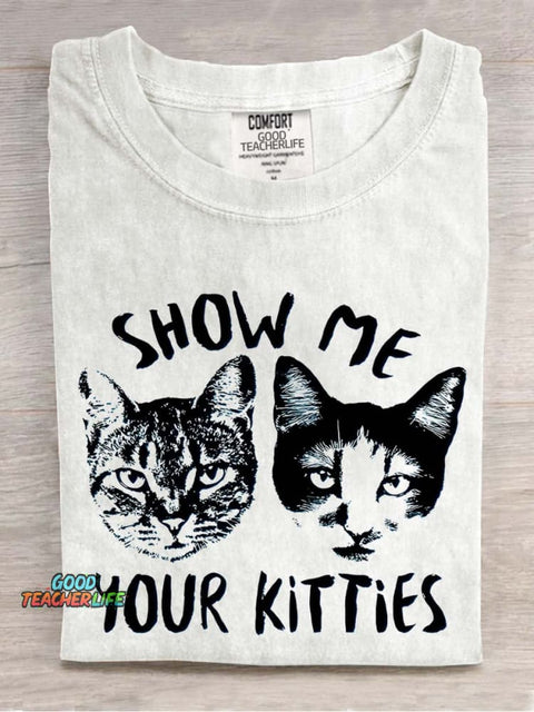 Show Me Your Kitties Decorative Pattern T-shirt