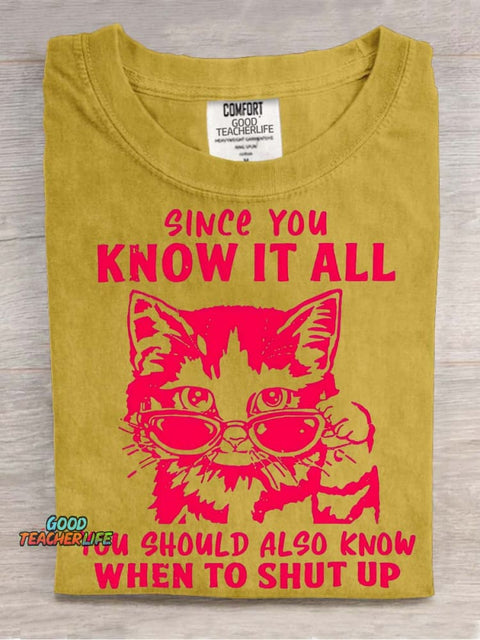 You Should Also Know When To Shut Up  Decorative Pattern T-shirt