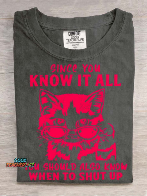 You Should Also Know When To Shut Up  Decorative Pattern T-shirt