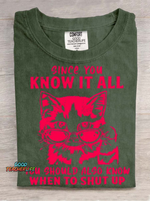 You Should Also Know When To Shut Up  Decorative Pattern T-shirt