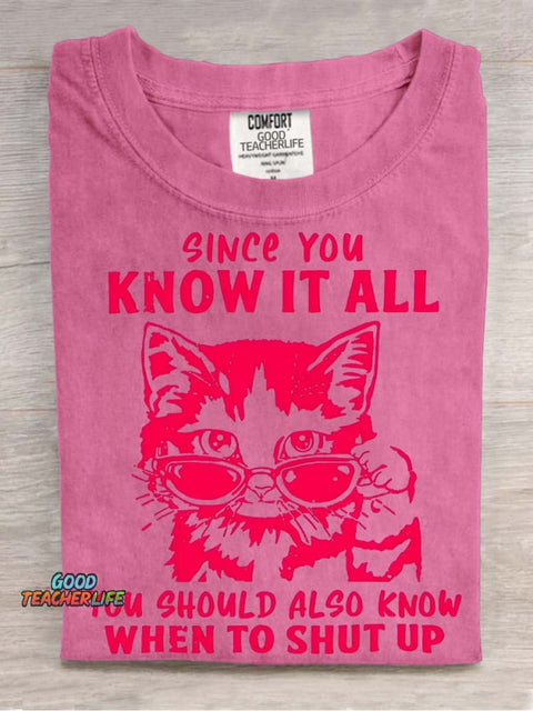 You Should Also Know When To Shut Up  Decorative Pattern T-shirt