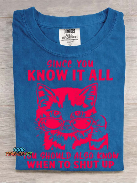 You Should Also Know When To Shut Up  Decorative Pattern T-shirt