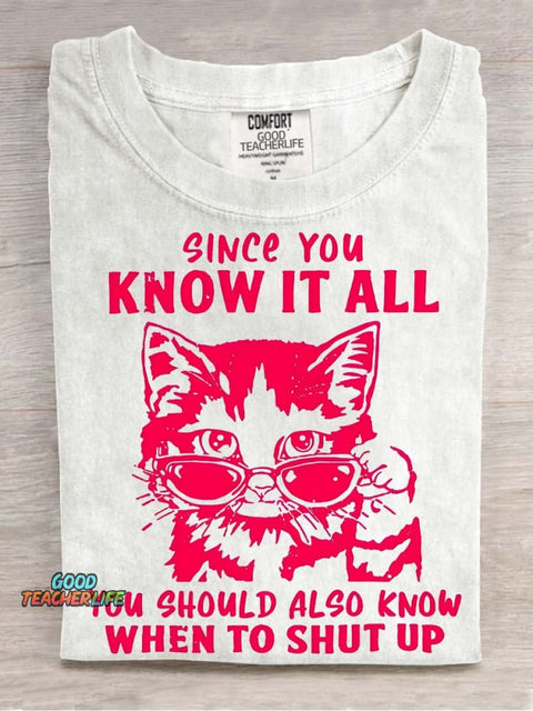 You Should Also Know When To Shut Up  Decorative Pattern T-shirt