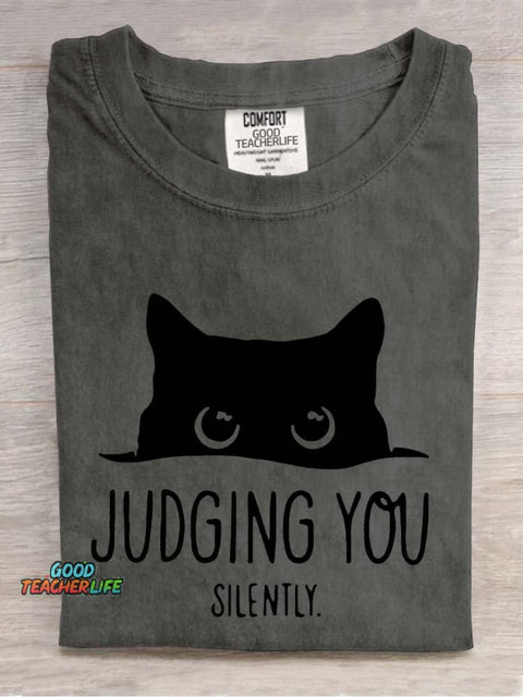 Cat Judging You Decorative Pattern T-shirt
