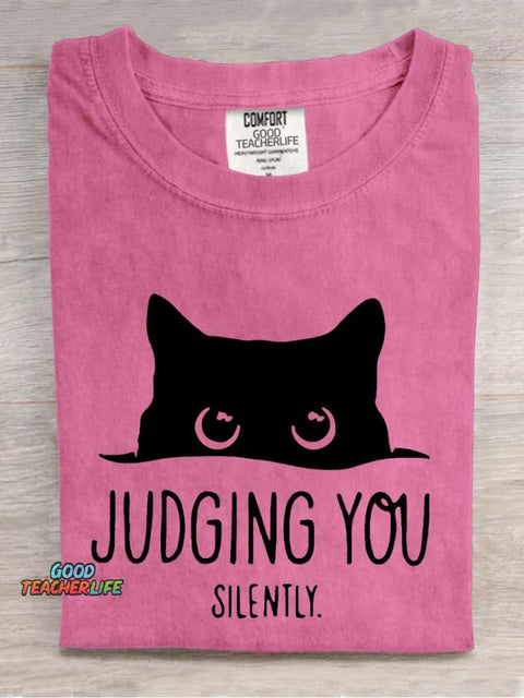 Cat Judging You Decorative Pattern T-shirt