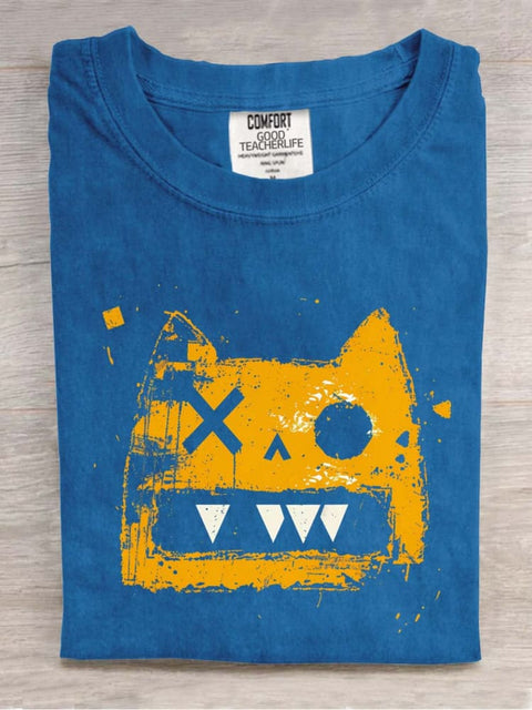 Cat Graffiti Decorative Pattern T-shirt