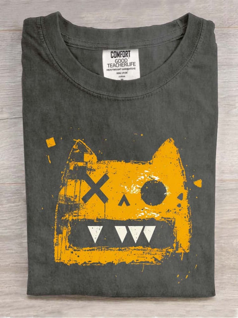 Cat Graffiti Decorative Pattern T-shirt