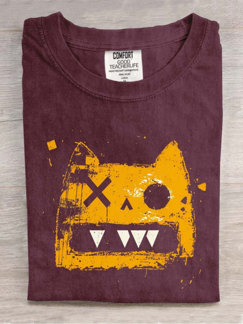 Cat Graffiti Decorative Pattern T-shirt
