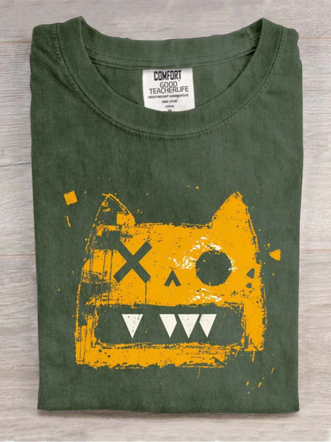Cat Graffiti Decorative Pattern T-shirt