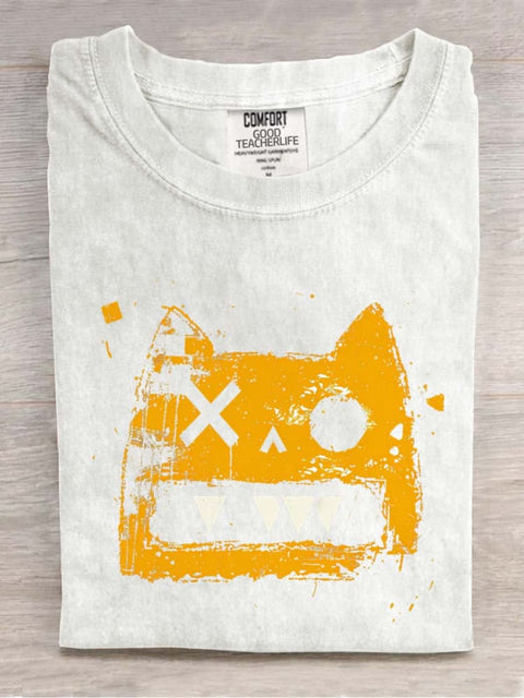 Cat Graffiti Decorative Pattern T-shirt