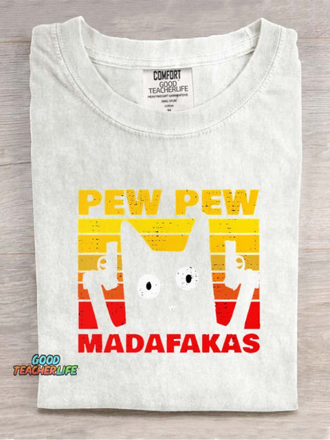 Pew Pew Decorative Pattern T-shirt