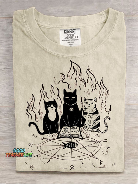 Cats Summon Demons Decorative Pattern T-shirt