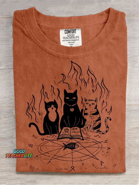 Cats Summon Demons Decorative Pattern T-shirt