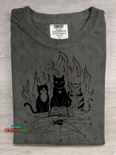 Cats Summon Demons Decorative Pattern T-shirt