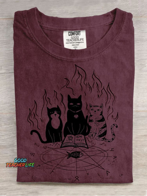 Cats Summon Demons Decorative Pattern T-shirt