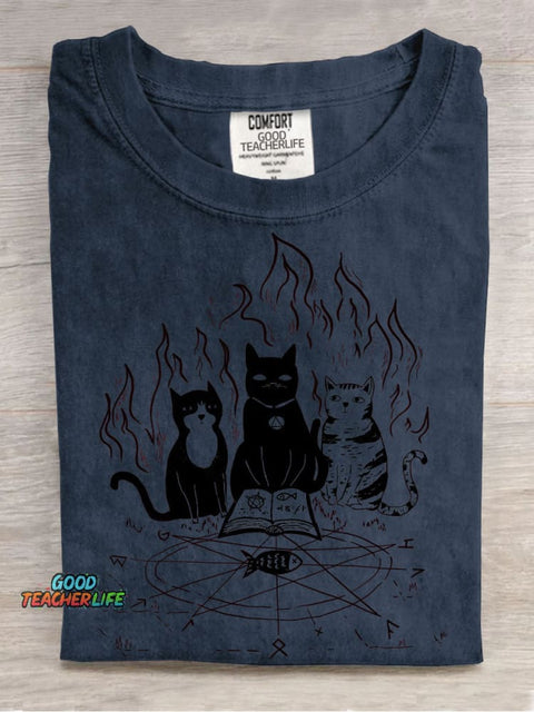 Cats Summon Demons Decorative Pattern T-shirt