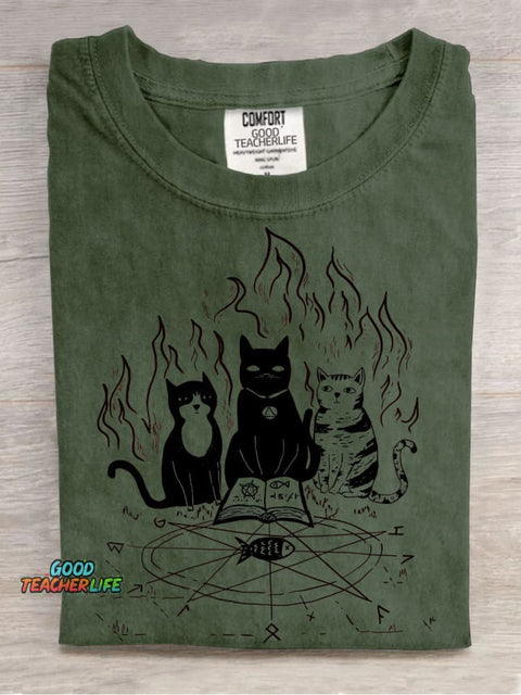 Cats Summon Demons Decorative Pattern T-shirt