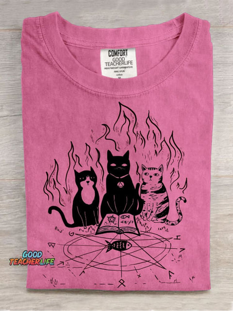 Cats Summon Demons Decorative Pattern T-shirt
