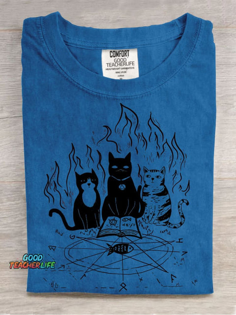 Cats Summon Demons Decorative Pattern T-shirt