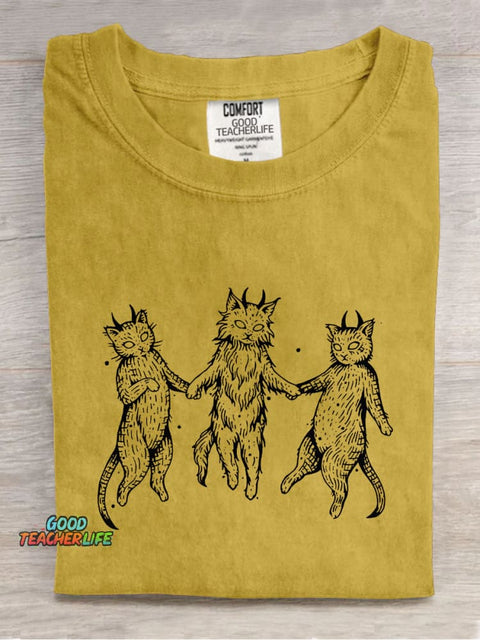 Demon Cats Decorative Pattern T-shirt