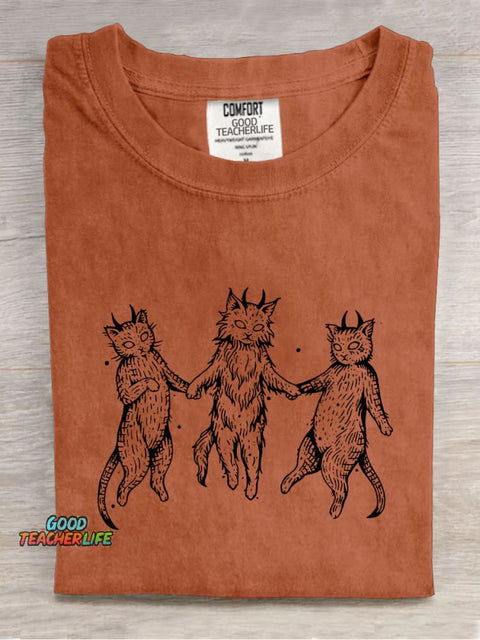 Demon Cats Decorative Pattern T-shirt