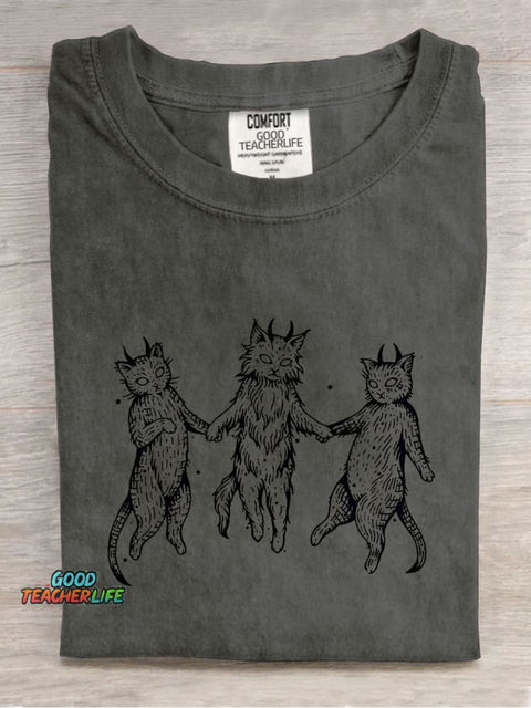 Demon Cats Decorative Pattern T-shirt