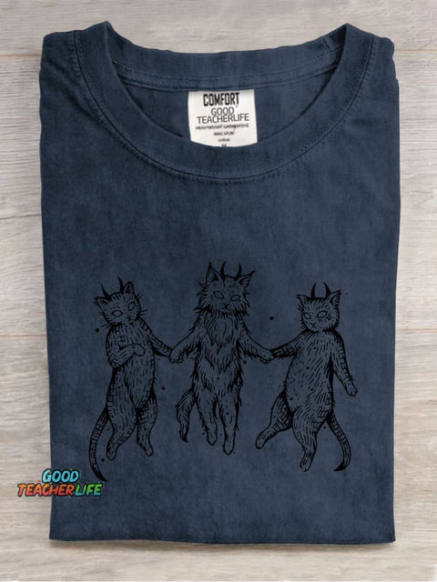 Demon Cats Decorative Pattern T-shirt
