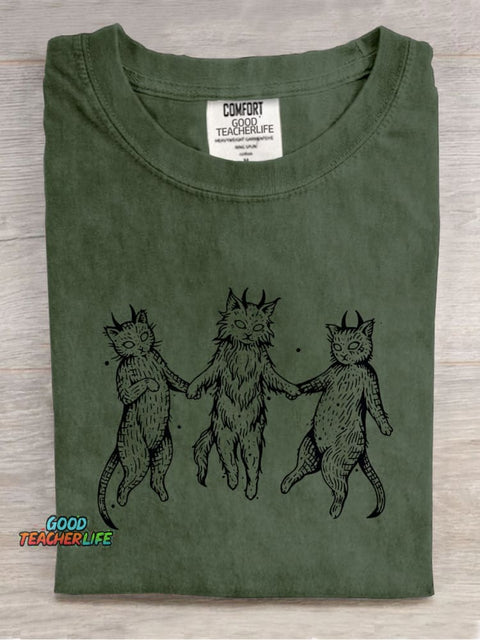 Demon Cats Decorative Pattern T-shirt